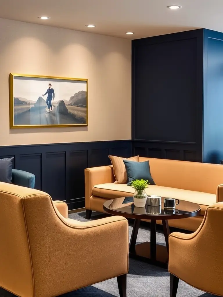 Comfortable and stylish furniture arranged in a studio setting, showcasing the amenities available for creating a relaxed and professional atmosphere at Nyvenza.